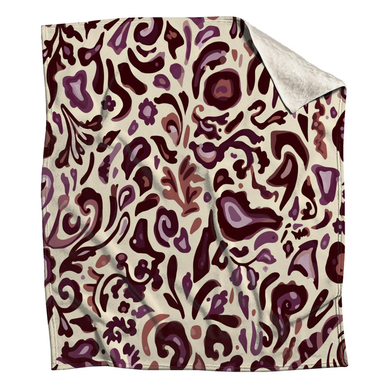 Abstract Floral Pattern Blankets, 60in W x 80in H