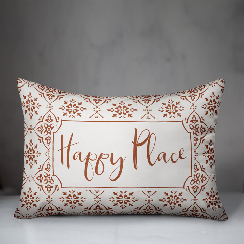 Housse de coussin rectangulaire et insert Happy Place Medallion, Orange