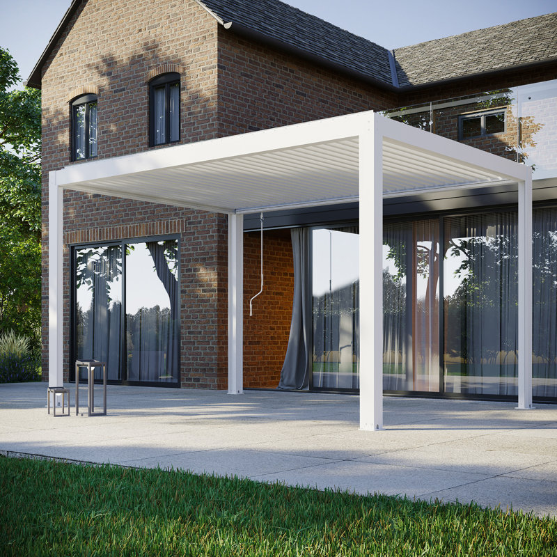 Paloma 3m x 4m Aluminium Pergola with LED Lighting, White