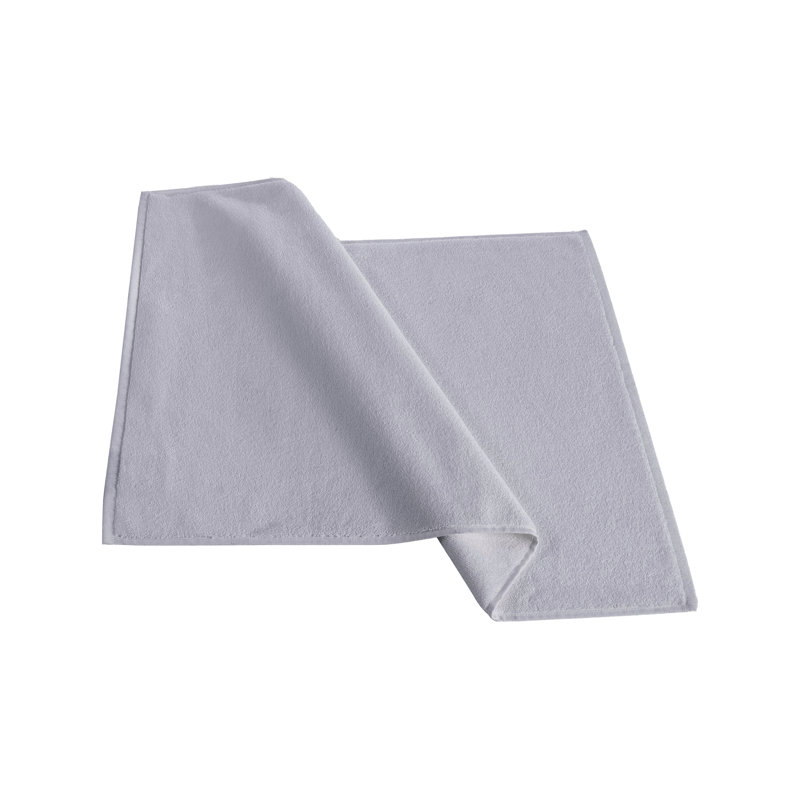 Mac 2 Pcs Turkish Bath Mat Set, Silver