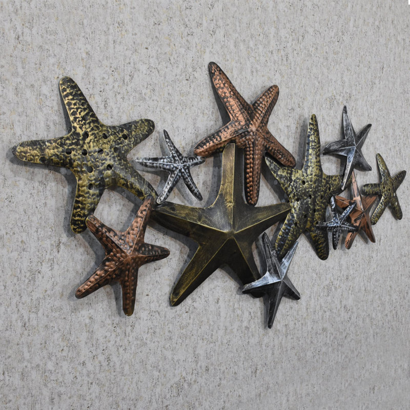 Handmade Abstract Wall Decor on Iron, Black/Copper/Silver