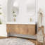 Ensemble de meuble-lavabo double 60 po, meuble-lavabo mural avec lavabo en résine, meuble-lavabo flottant avec 4 portes à fermeture en douceur
