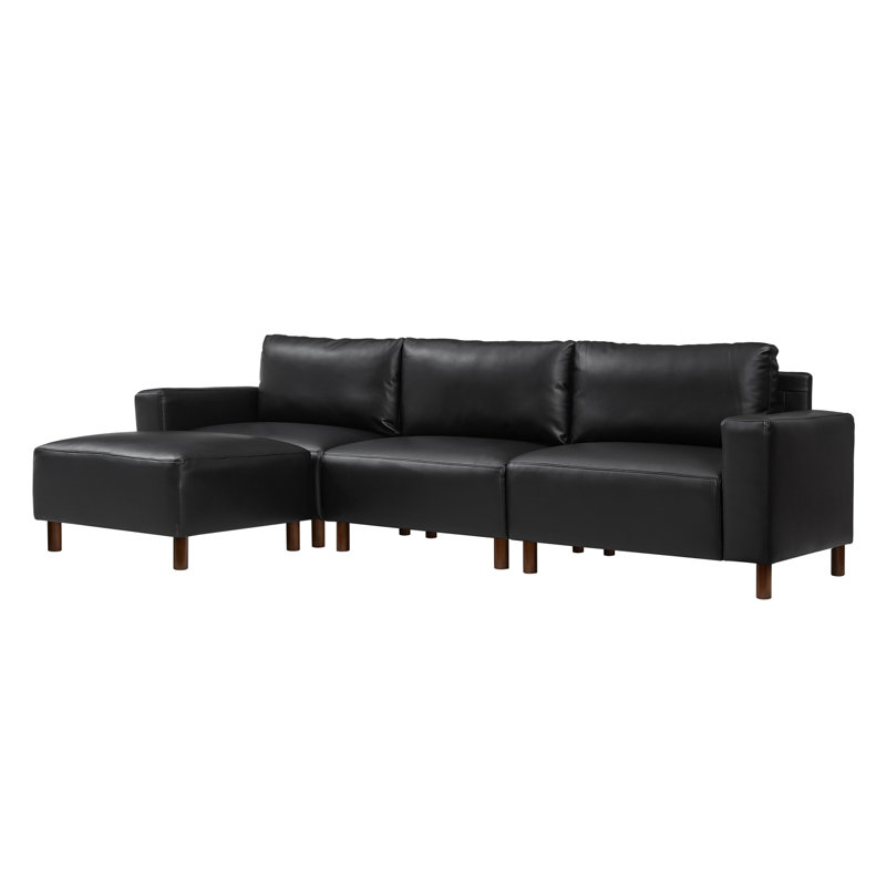 Canapé modulaire de luxe avec méridienne convertible, Noir
