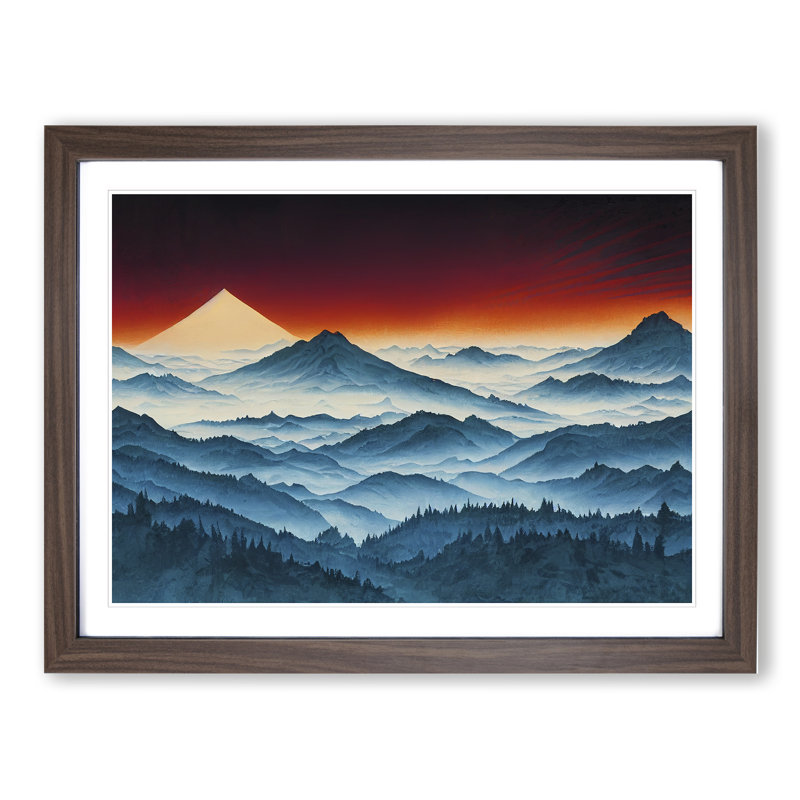 Seductive Mountain Forest - Framed Print, 46cm H x 64cm W x 2cm D, Walnut