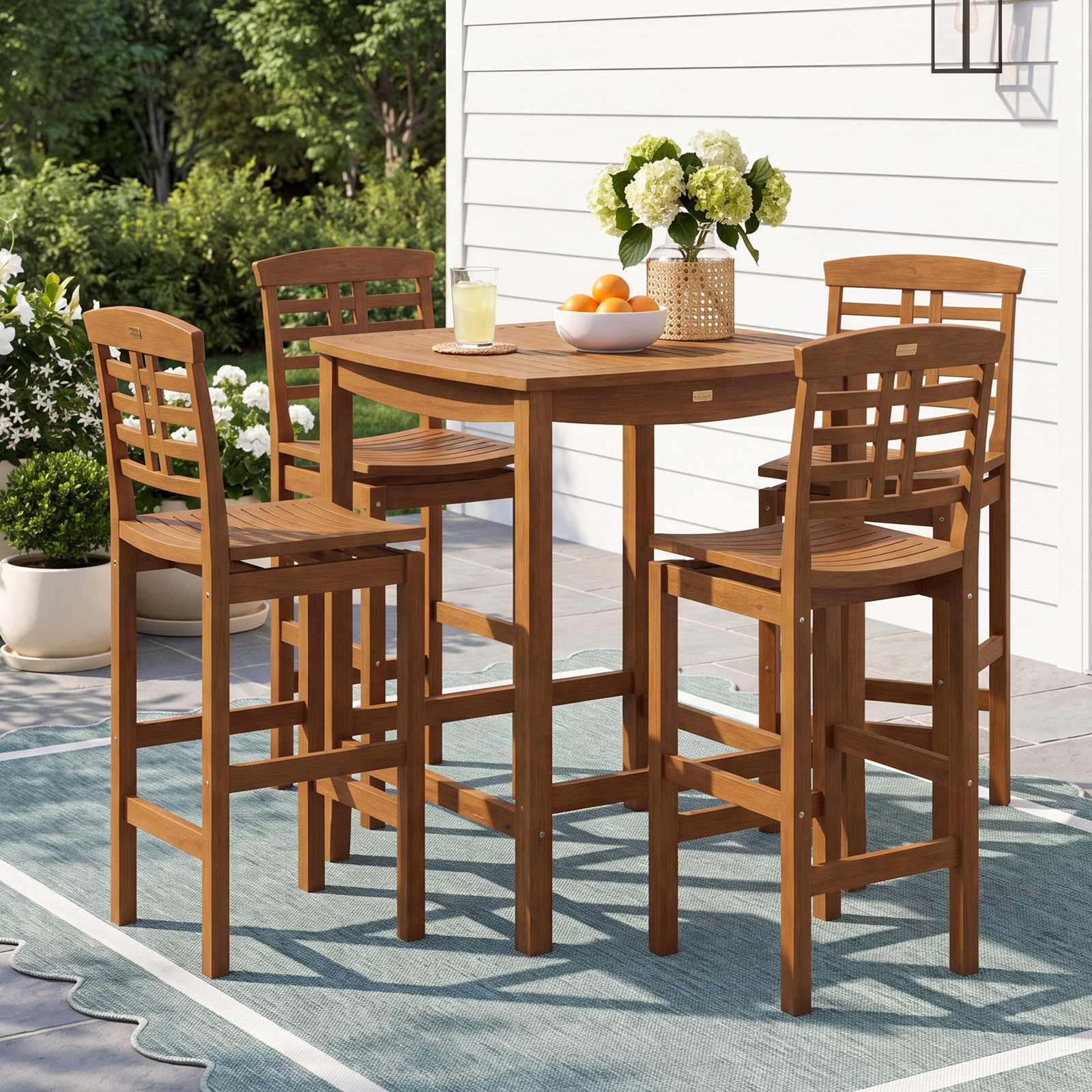 Benedetto 34" Eucalyptus Patio Dining Set