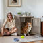 Chenil pour chien en résine légère, barrière verrouillable, visualisation et circulation d'air optimales, cage et table d'appoint pour animaux de compagnie, installation facile et utilisation robuste-1854511026-1854511029