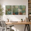 «Succulents and Cacti in Vintage Botanical Illustration», ensemble de 3 toiles murales-2057956614