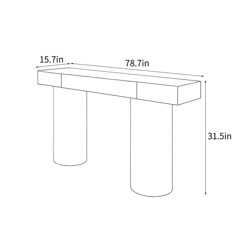Console simple de style nordique, 31.5" H x 78.7" W x 15.7" D