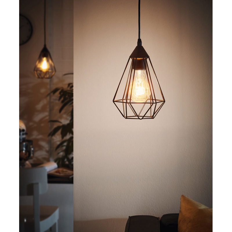 Bethania 1 - Light Black Geometric Pendant, Black