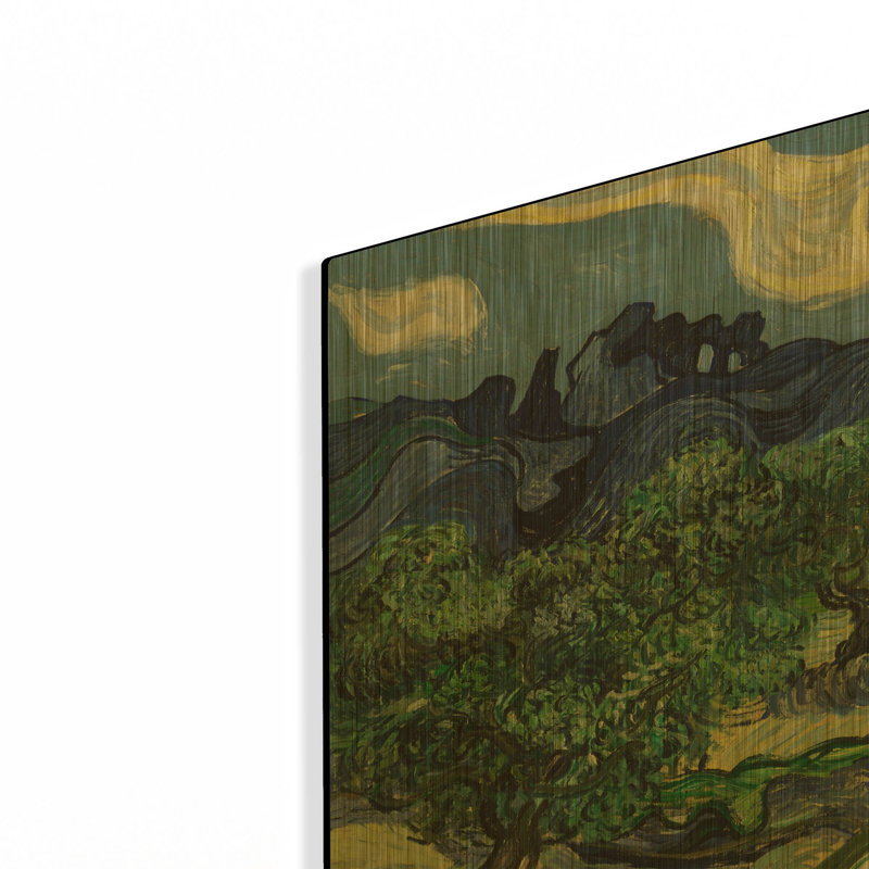 «The Olive Trees» par Vincent Van Gogh, art mural en métal doré, 24 po x 16 po, 24 po x 16 po