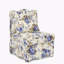 Fauteuil d'appoint rembourré avec accoudoirs et motif floral-652246614