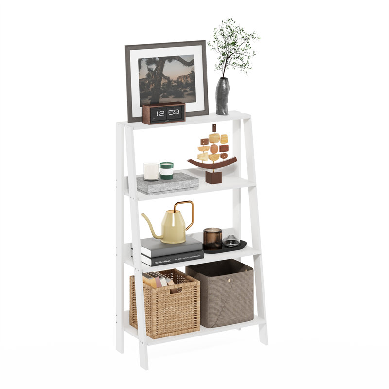 Bibliothèque échelle Casiana, Blanc, (4 tablettes) H 38,4 po x l 23,6 po x P 10,9 po