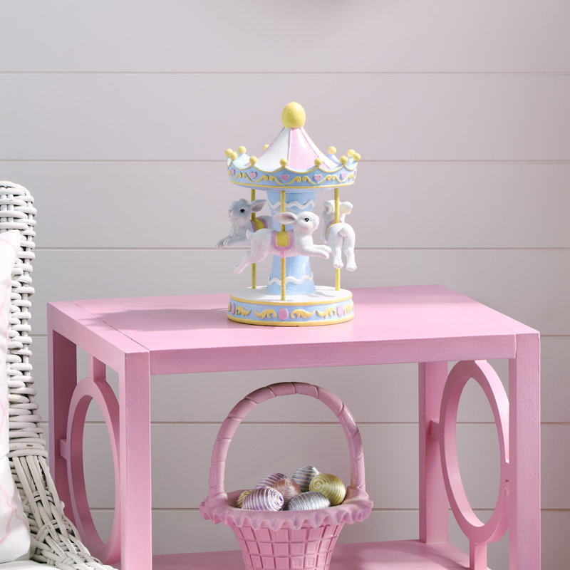 Carrousel en résine 10,5 po avec lapin