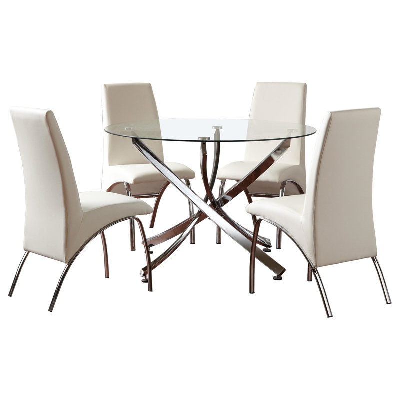 Compson  And Chrome 5-Piece Dining Set