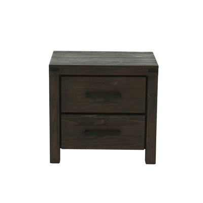 Table de chevet 2 tiroirs en espresso