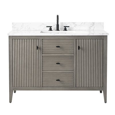 Meuble-lavabo simple 48 po avec plateau en marbre