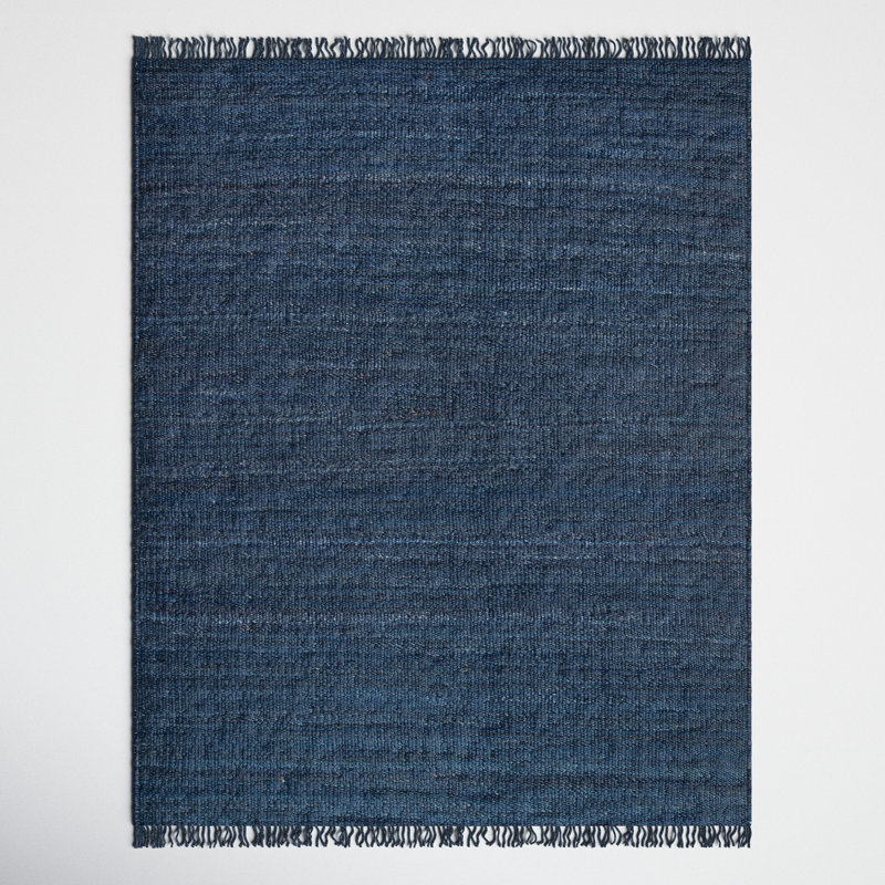  Handmade Tufted Jute/Sisal Navy Area Rug, Rectangle 5' x 8'