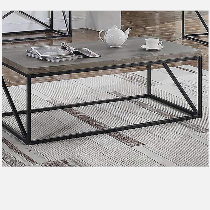 Sonoma Grey and Black Rectangular Coffee Table
