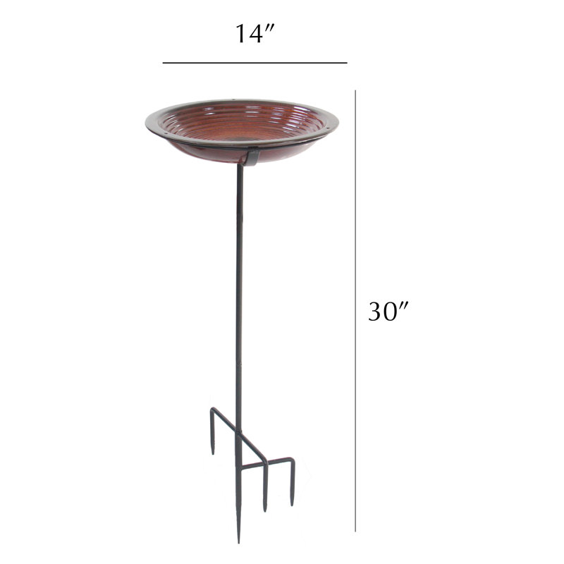 Bain d'oiseaux Avian Post, Rouge rustique