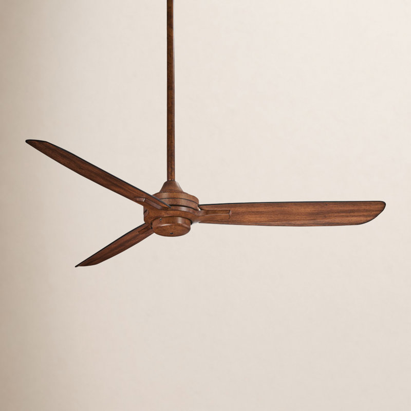 52" Rudolph 3-Blade Propeller Ceiling Fan with Wall Control, Distressed Koa
