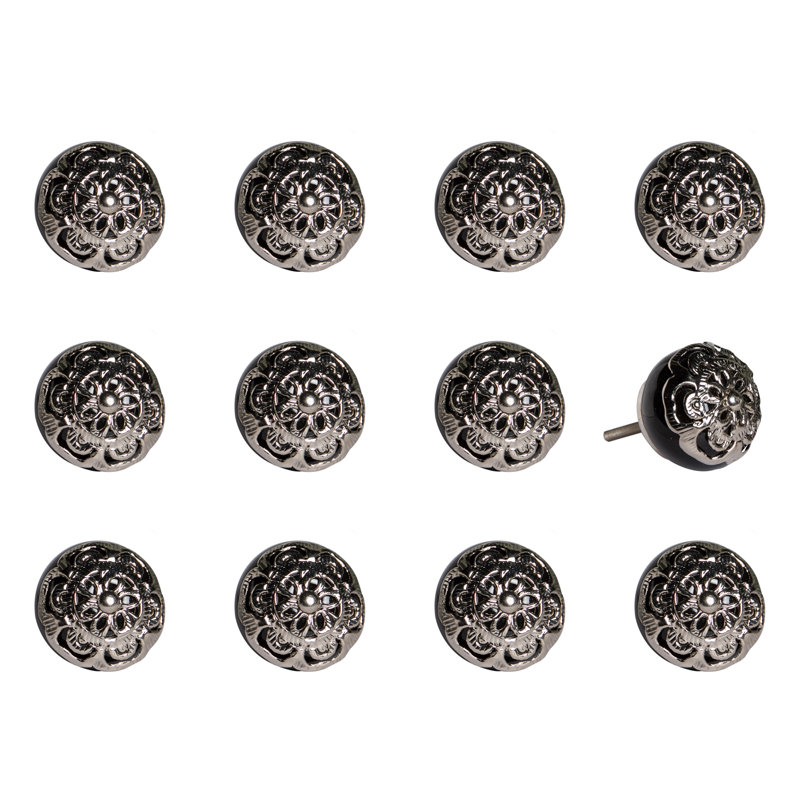 Handpainted Round Chrome Knobs Multipack (Set of 12)