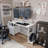 47.3"Office Desk With Power Outlet,2 Monitor Stands,2-Drawer,Side Pocket,Easy To Assemble,Frame Stability Reversible,Use For Home Desk
