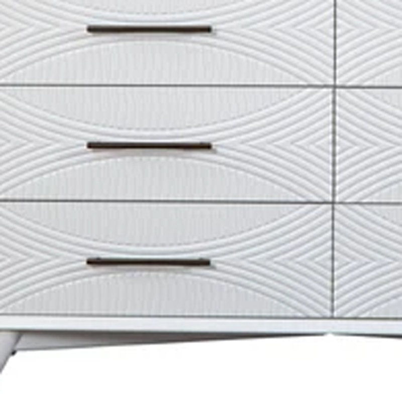  Commode double 56 po à six tiroirs en bois massif blanc