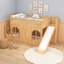 Lit mezzanine en bois avec glissade, escalier de rangement et armoire-333854948-333854949