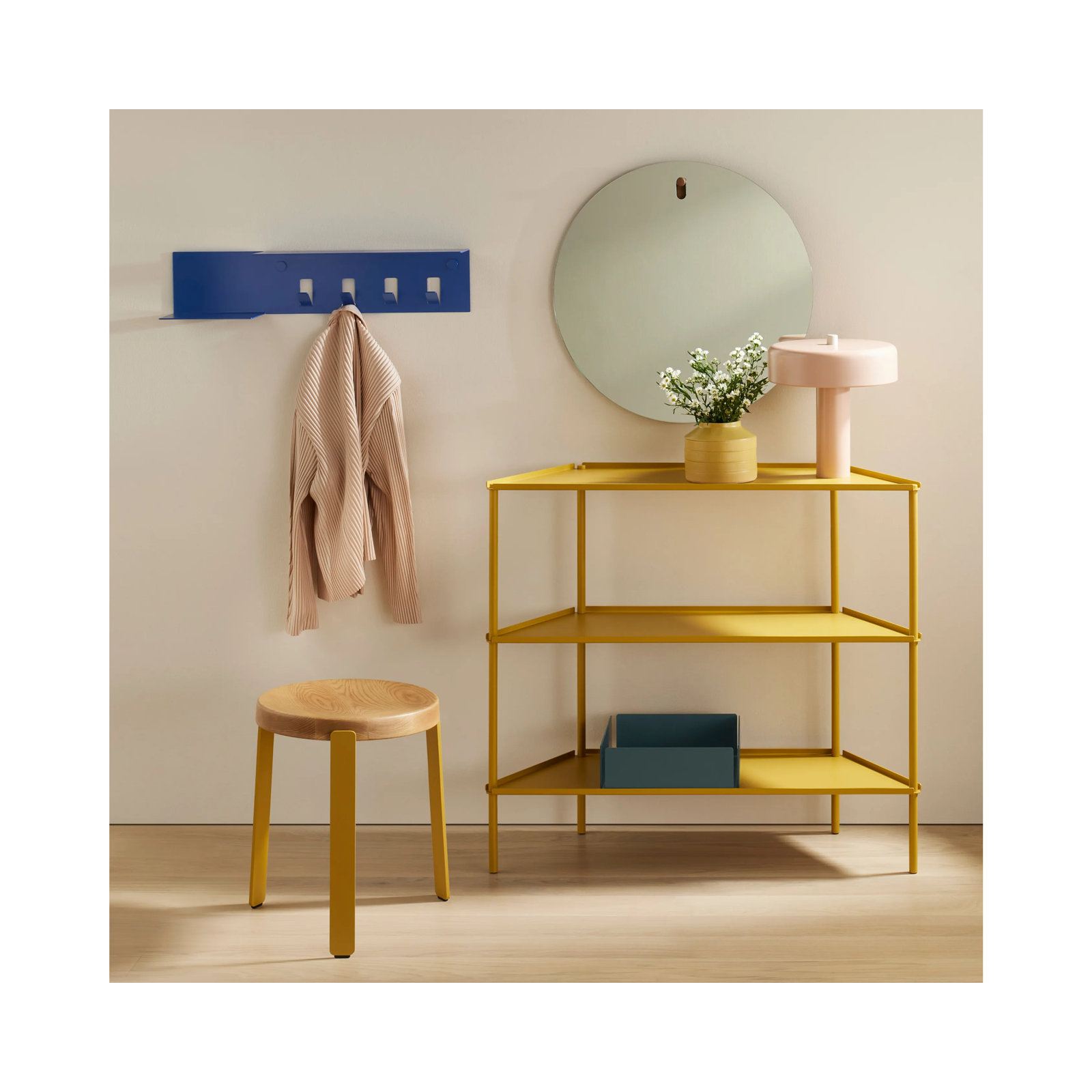 Not for Nothing 34" H x 38" W x 13 D" Shelving Unit, Mustard