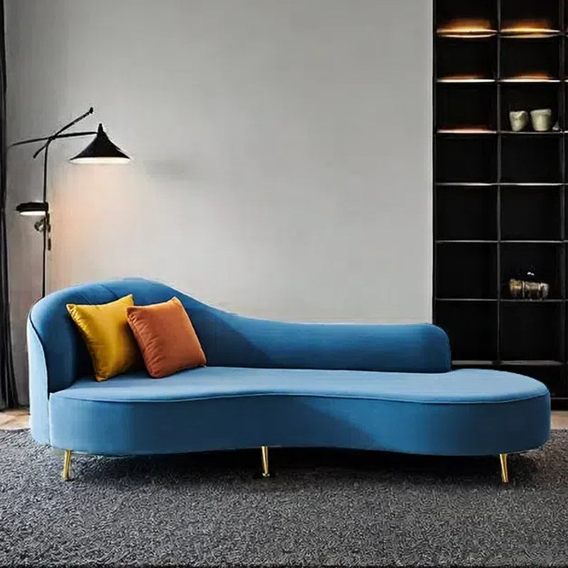 Méridienne tendance et moderne, Orienté à gauche (vu de face), Bleu paon
