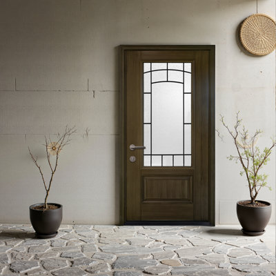 Porte d'entrée intérieure en fibre de verre 36 po x 36 po