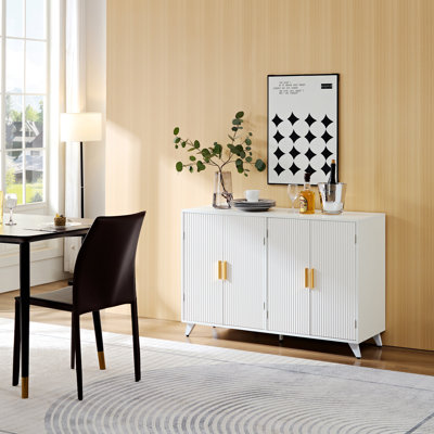 4 Doors Accent Cabinet With Removable Shelves