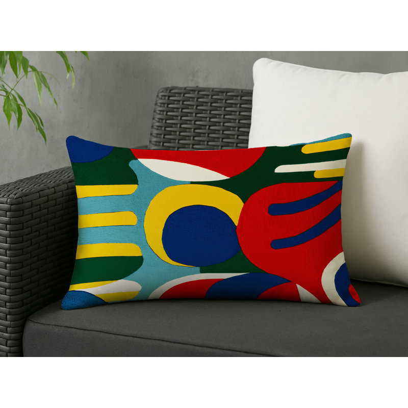 Poppy Stomp Indoor And Outdoor Pillow, Rectangle 20"H x 14"W