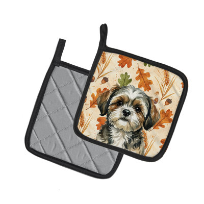 Paire de porte-casseroles Brindle Shih Tzu Heirloom Fall