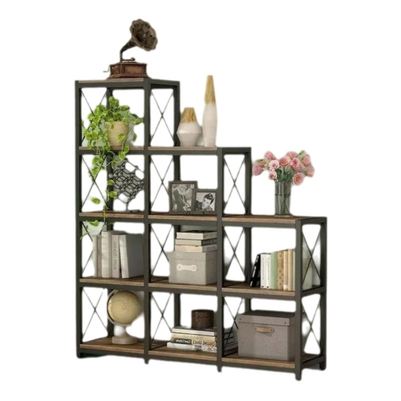 Step-Style Design With 9 Cube Storage Compartments, Perfect For Home Offices, Living Rooms, And Bedrooms.