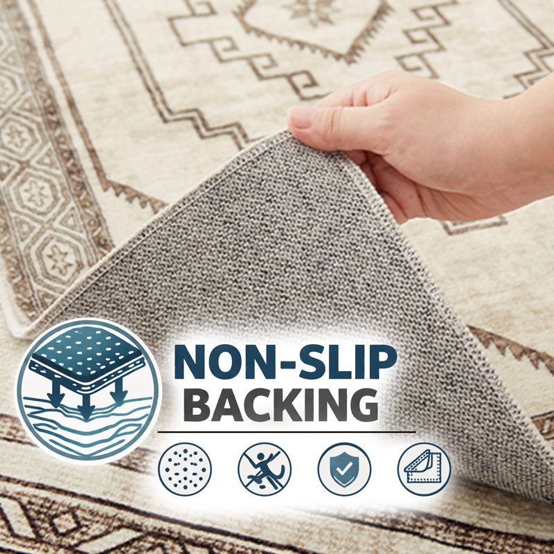Oriental Machine Tufted Shag Area Rug, Rectangle 120 x 170 cm