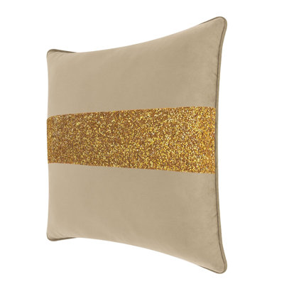 Coussin lumineux avec rayures strass - velours