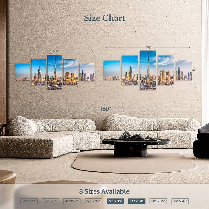 Dubai Busy Highway, 30" H x 68" W