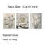 Crème blanc botanique 3 pièces, reproduction d'art sur toile 12 x 16 po
