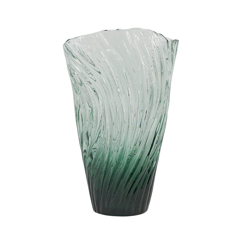 Contemporary Design Vase, 9.8" H x 6.3" W x 3.5" D