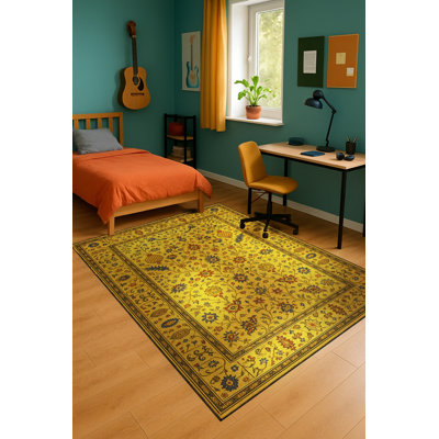 Tapis tissé orange traditionnel Mosso
