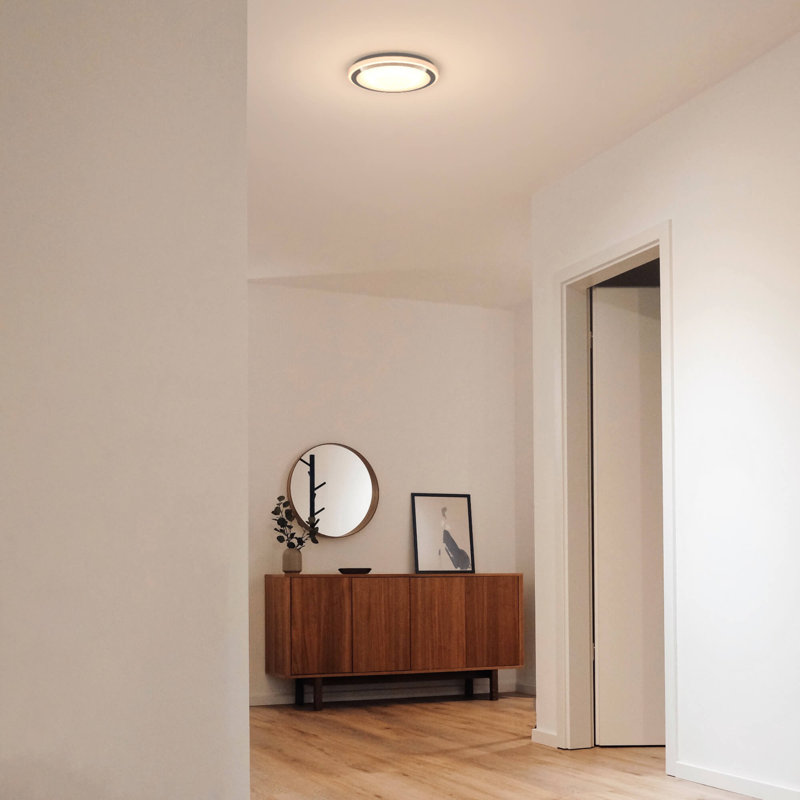 Plafonnier encastré simple à 1 lumière DEL de 13 po Giannamarie, Noir
