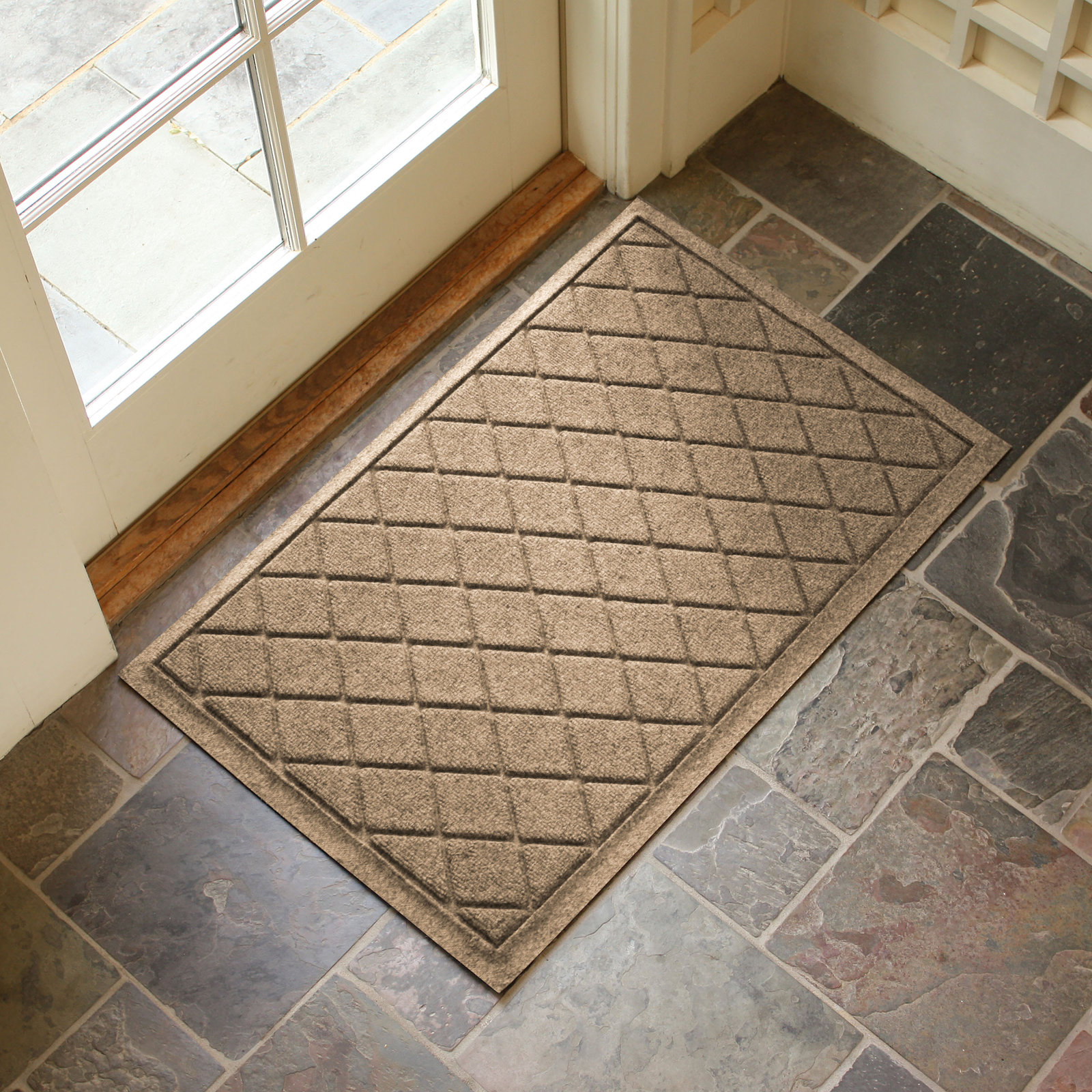WaterHog Non-Slip Indoor/Outdoor Doormat, Camel, Rectangle 24" x 36"