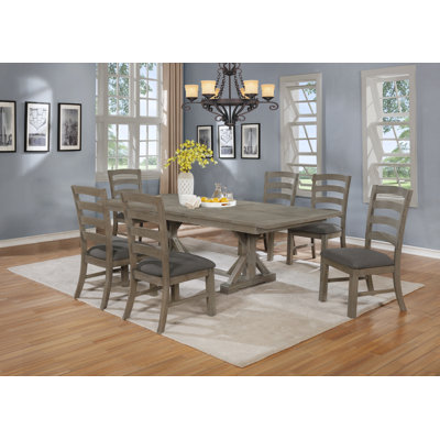 Aamina 6 - Person Extendable Trestle Dining Set