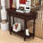 Farmhouse Narrow Wood Console Table with Drawer, Open Shelf and Curved Corner Design-130297178