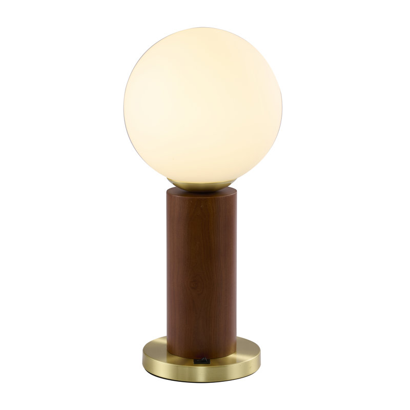 Lampe de table transitionnelle en chêne foncé 1 lumière 