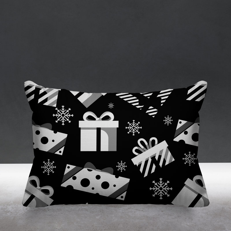 Coussin intérieur / extérieur Christmas Gift, Noir