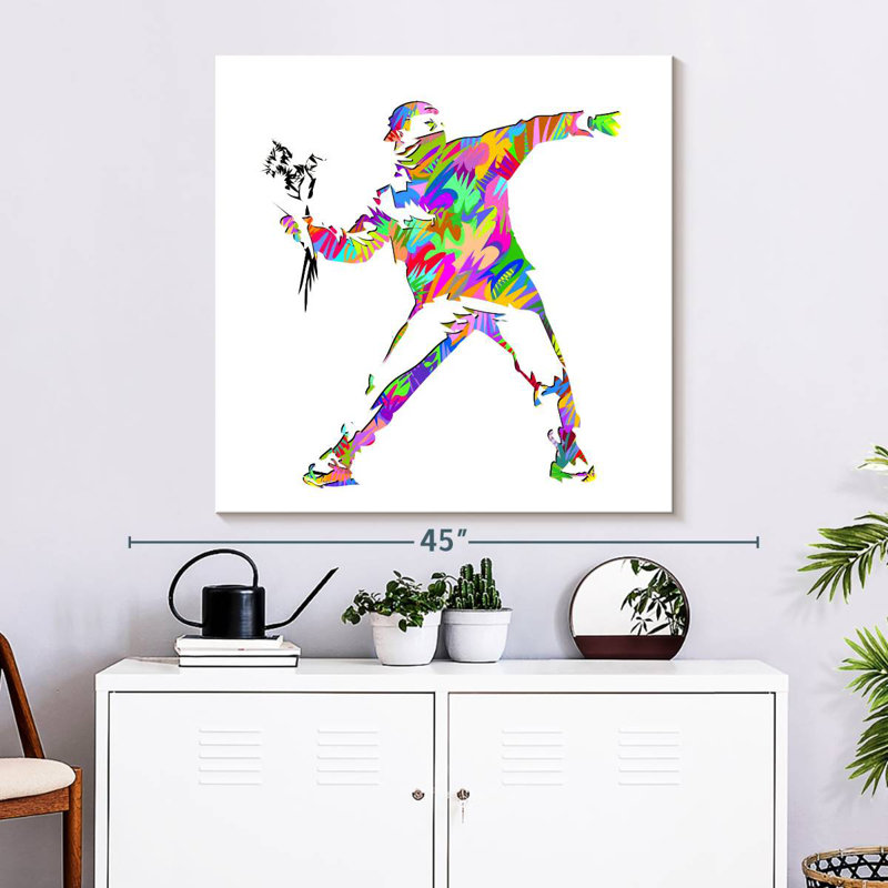 Fleurs de Leisha Banksy 2022, H 33 po x l 33 po