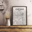 « chicago city map », reproduction d’impression sur affiche en tons-22634047