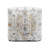 Light Gray/Ivory Transitional Medallion Cube Ottoman Pouf